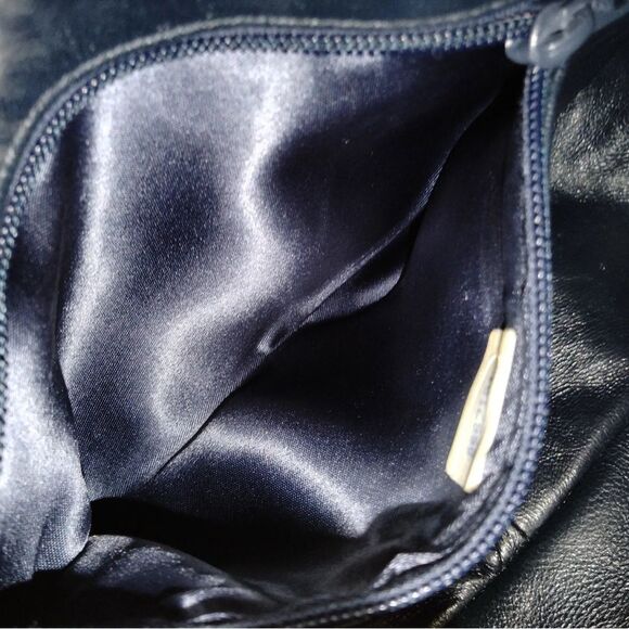 CHANEL Quilted Tassel CC Camera Bag Case Blue Lambskin Auth 1980s Crossbody - Picture 15 of 16